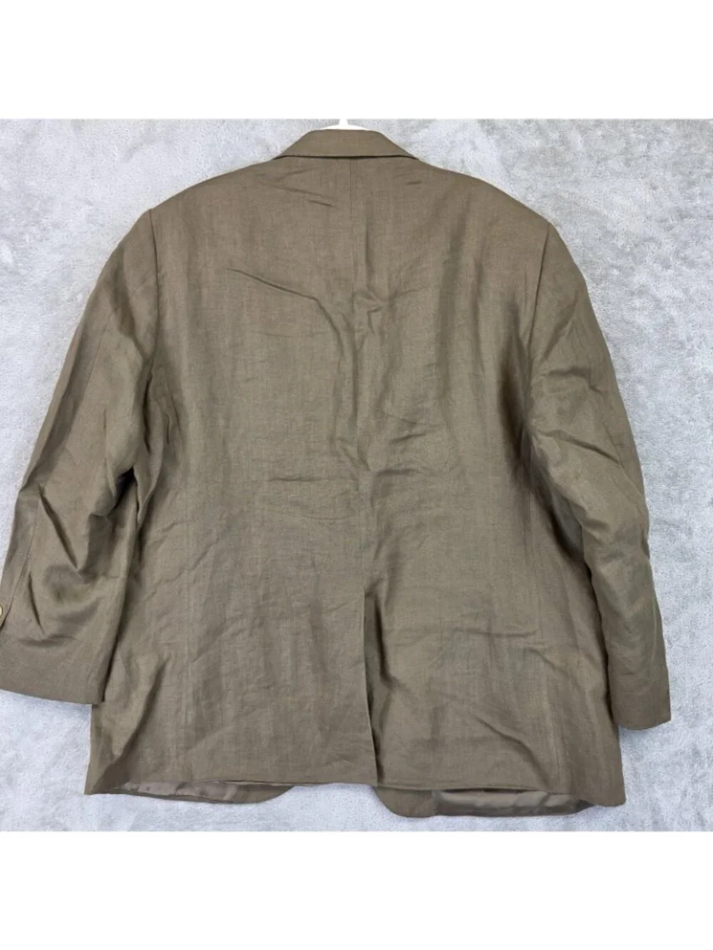 Polo By Ralph Lauren Suit Jacket Mens 44 Brown Flax Sport Coat Made In Italy VTG